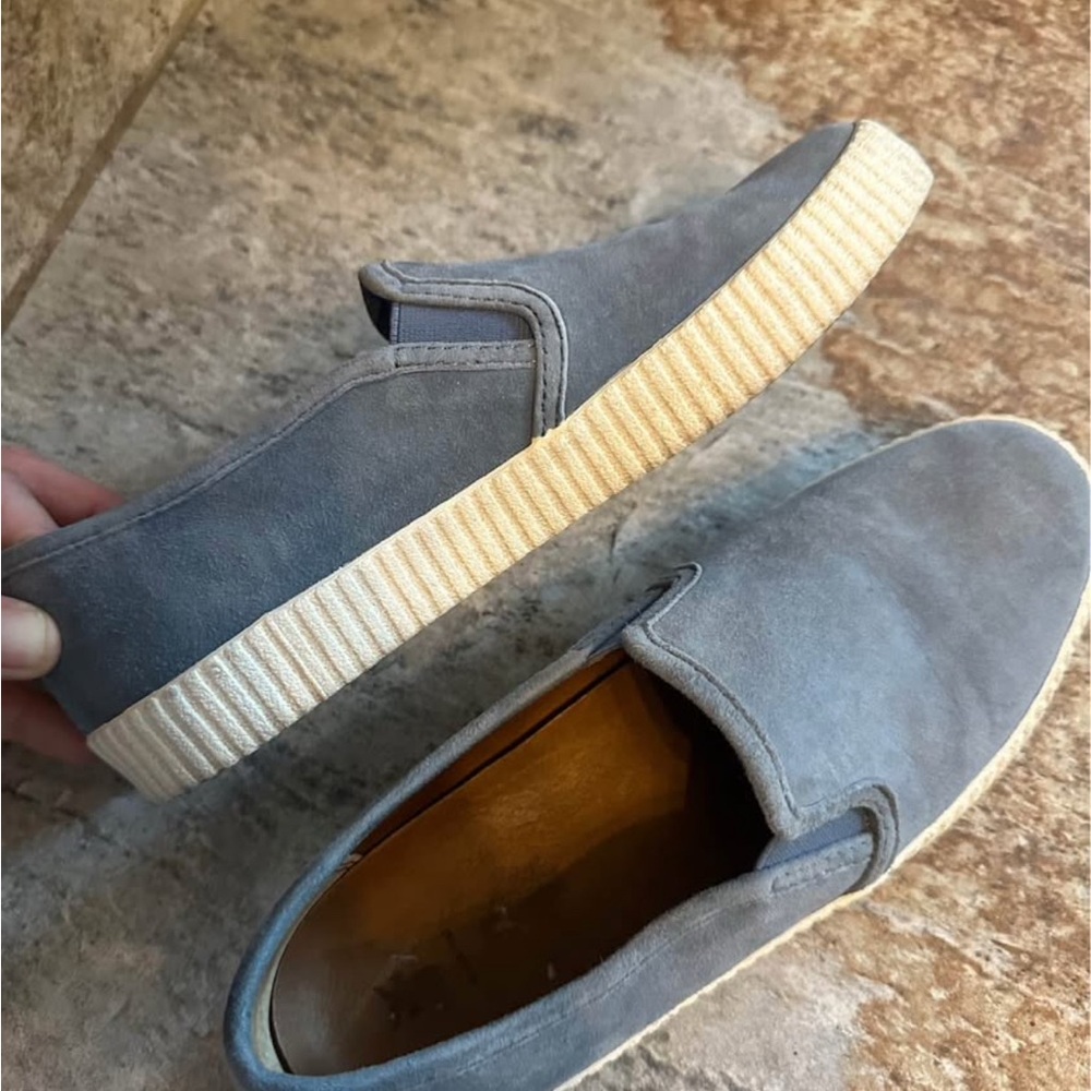 Frye Gray Flats Suede Slip-On Loafers